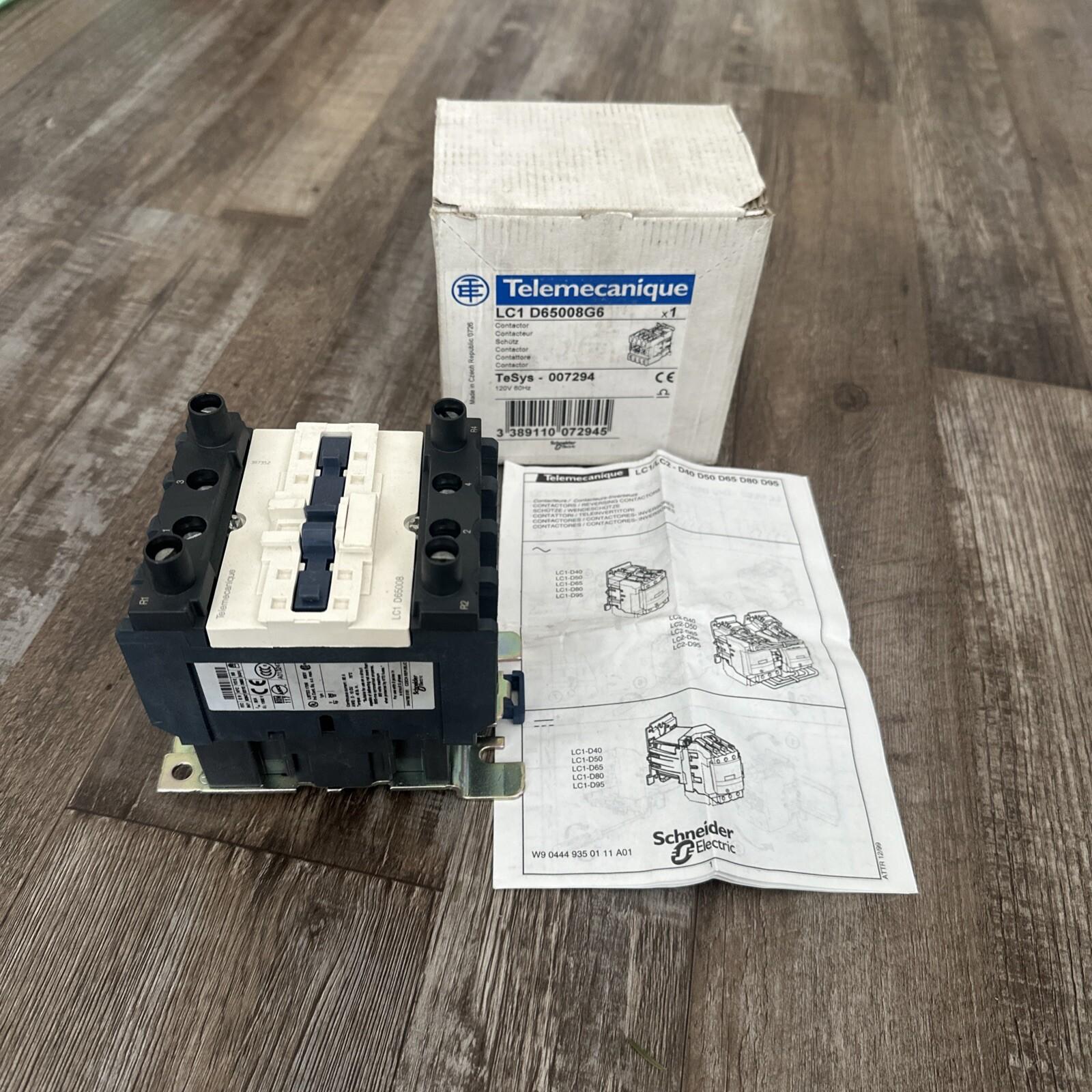 IEC contactor, TeSys Deca, nonreversing, 80A resistive, 4 pole, 2 NO and 2 NC, 120VAC 60Hz coil, open style