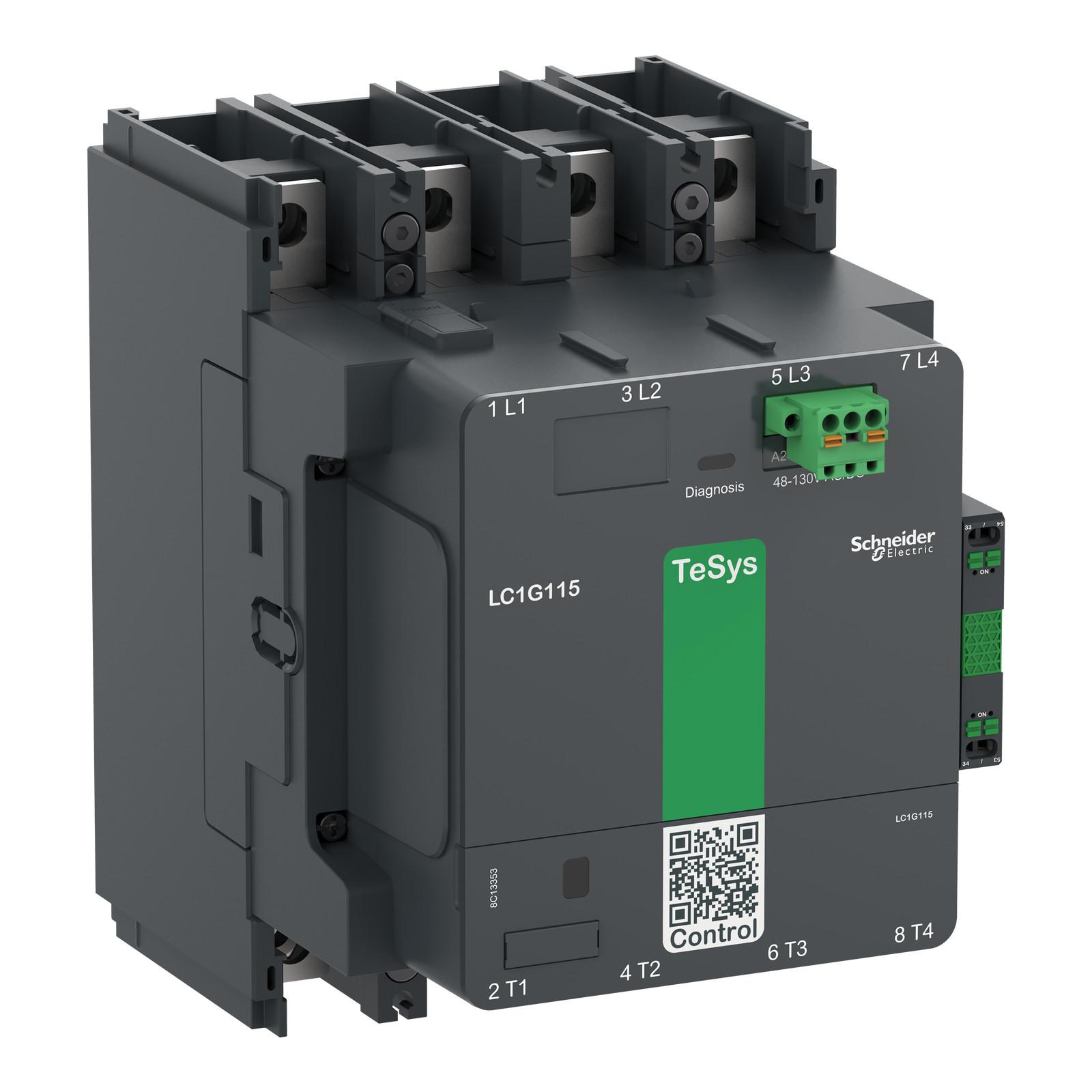 Contactor, high power, TeSys Giga, standard version, 4 pole/NO, AC-1 <=440V 305A, 100-250VAC/DC coil