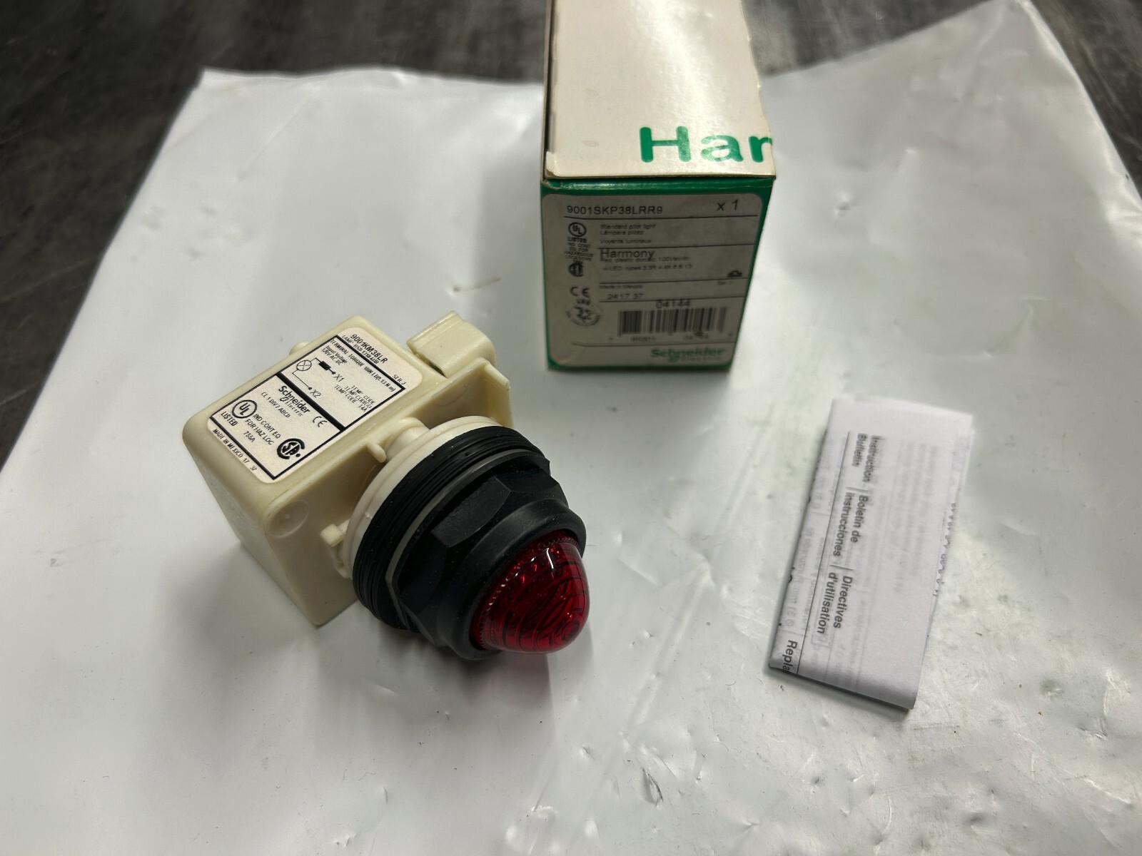 Pilot light, Harmony 9001SK, plastic, polycarbonate, domed, red, 30mm, LED red, 120V