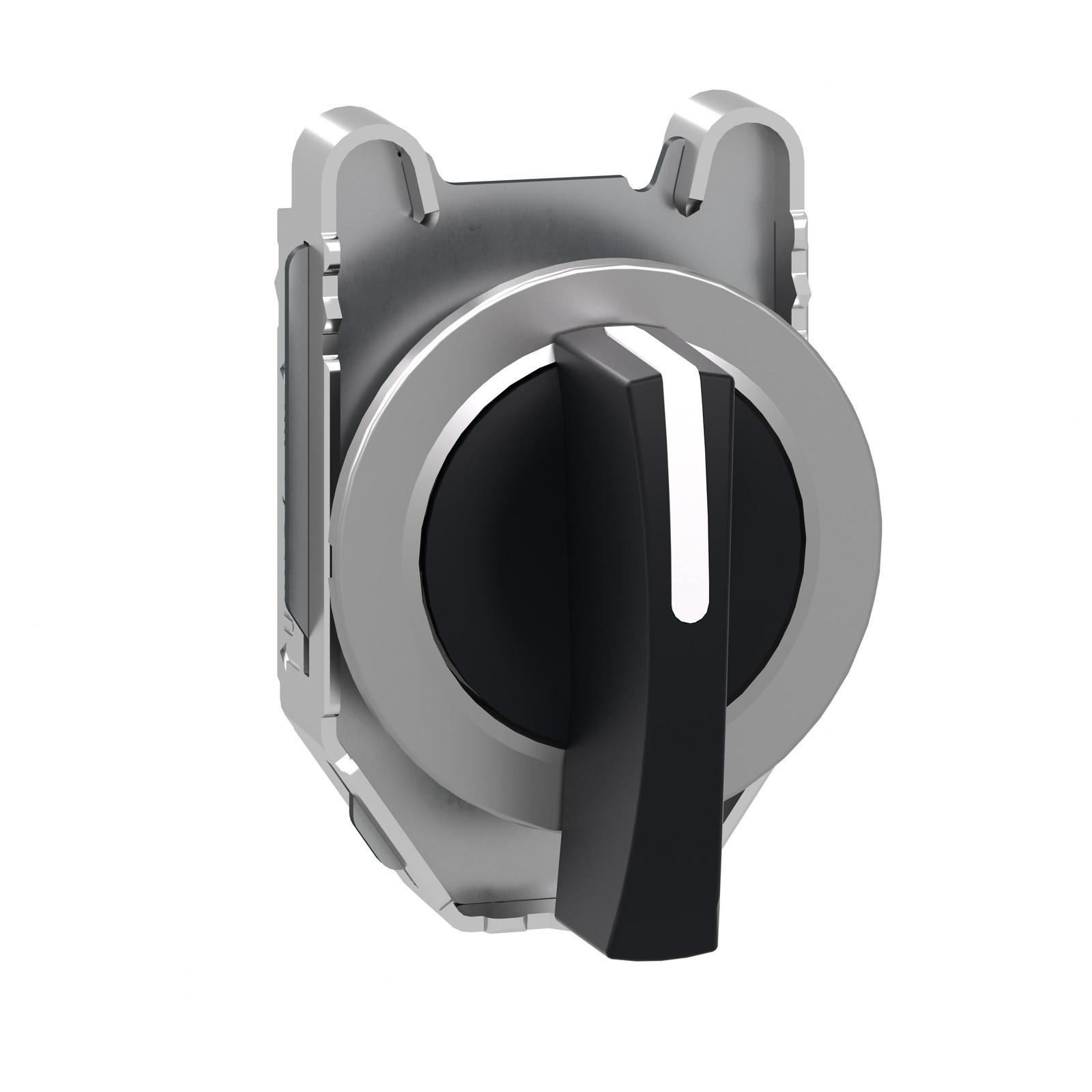 Head for selector switch, Harmony XB4, flush mounted black long handle 3 position stay put