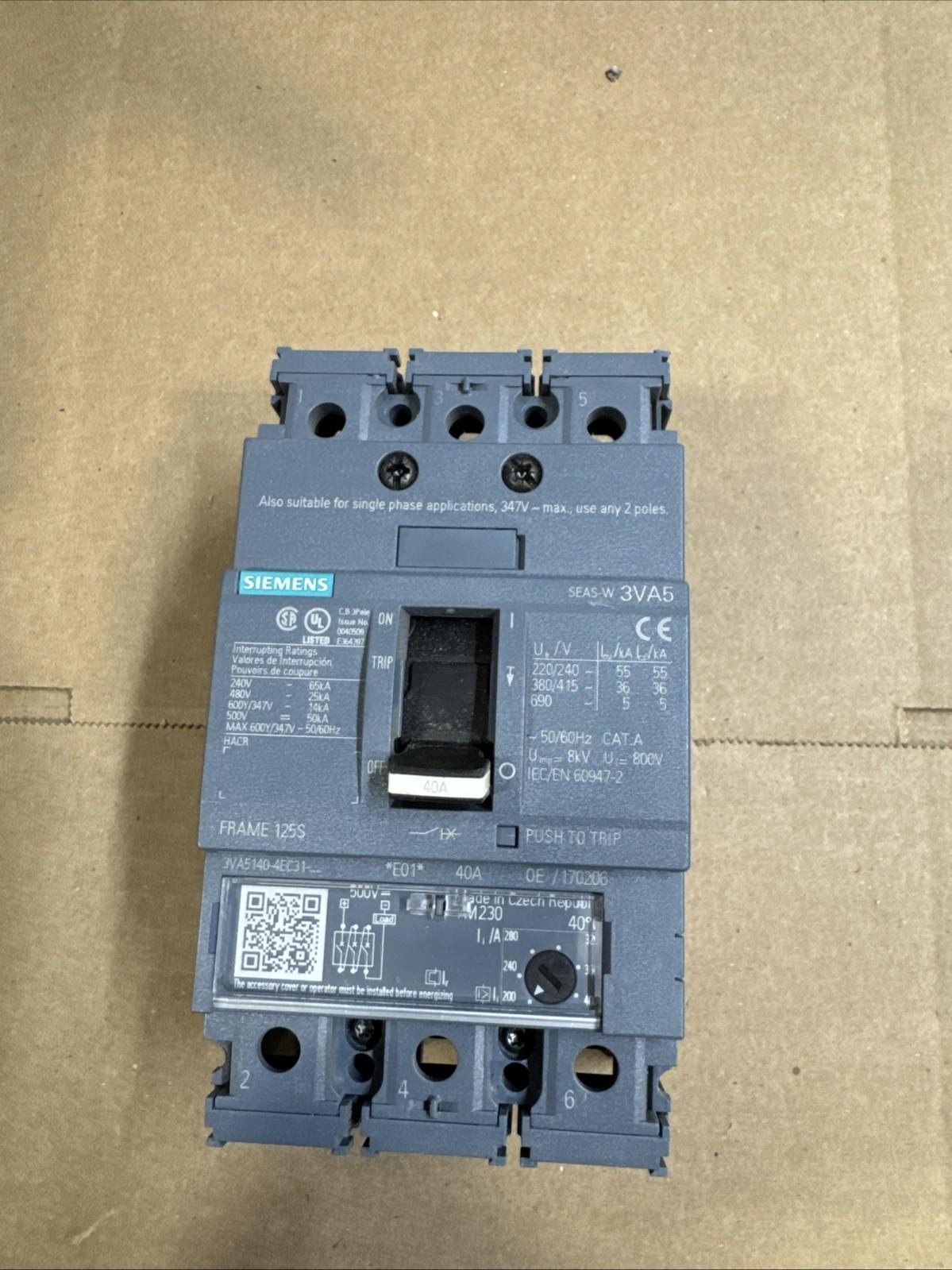 BRKR 3VA51 3P 40A 25KA FTAM