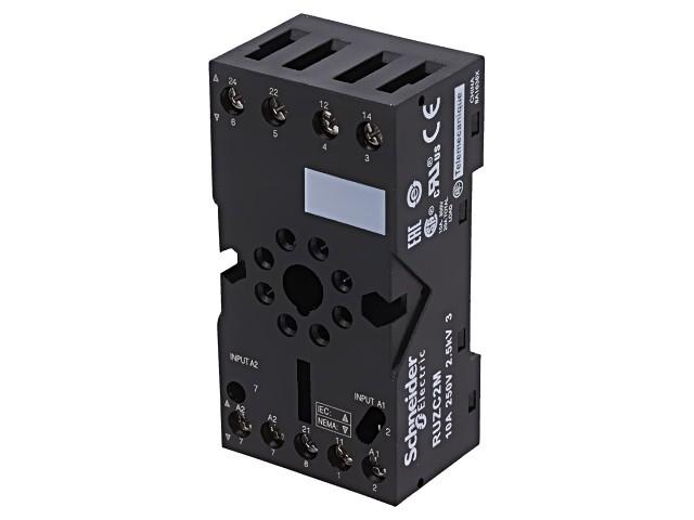 Zelio, plugin relay socket, mixed contact, 10 A, 250 V, octal connector, for RUMC2 relays
