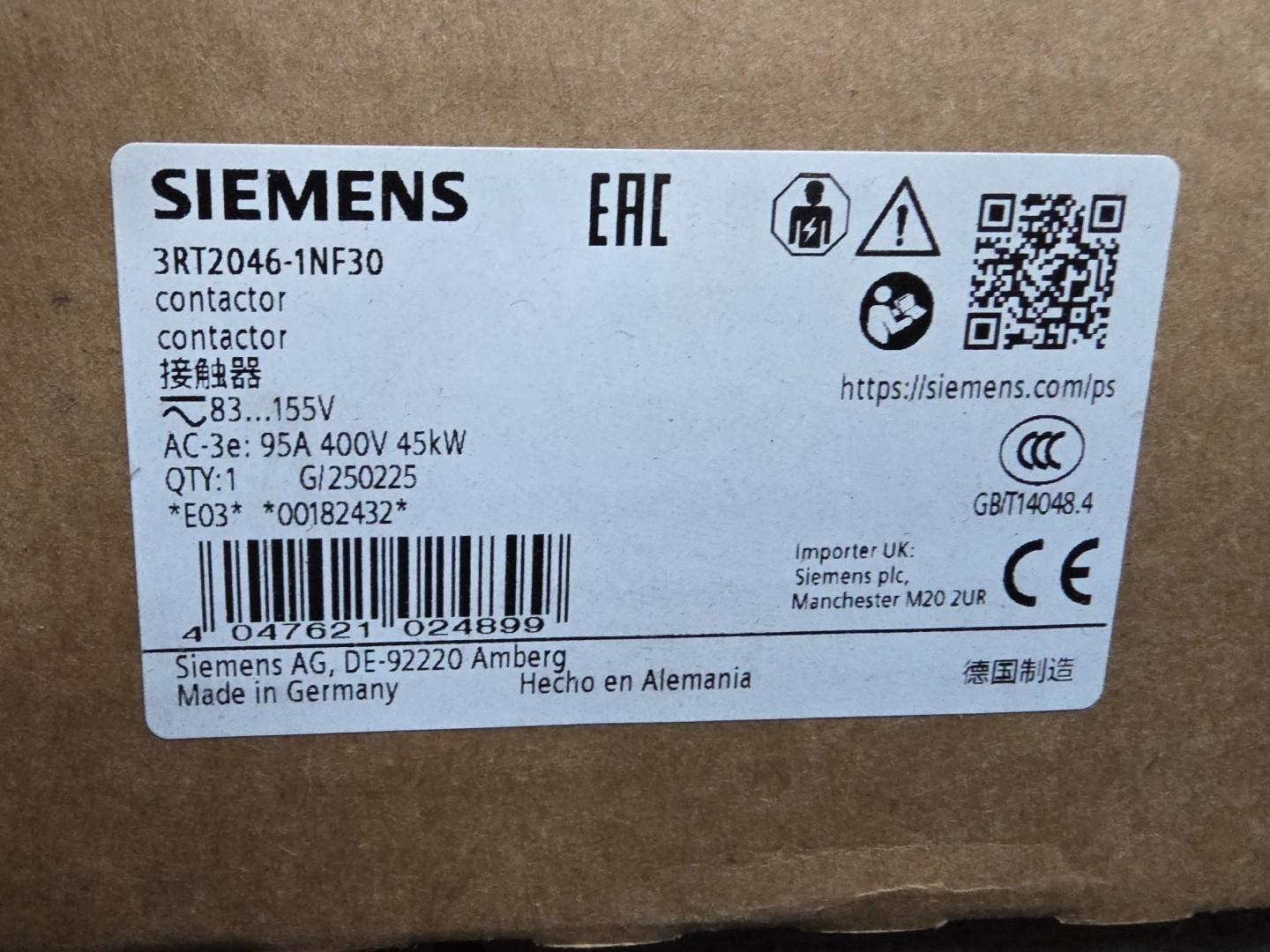 CONTACTOR.AC3:45KW.1NO+1NC.84-155V AC/DC