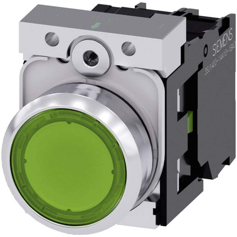 ILLUMINATED PUSHBUTTON, MOM, GRN, FLUSH