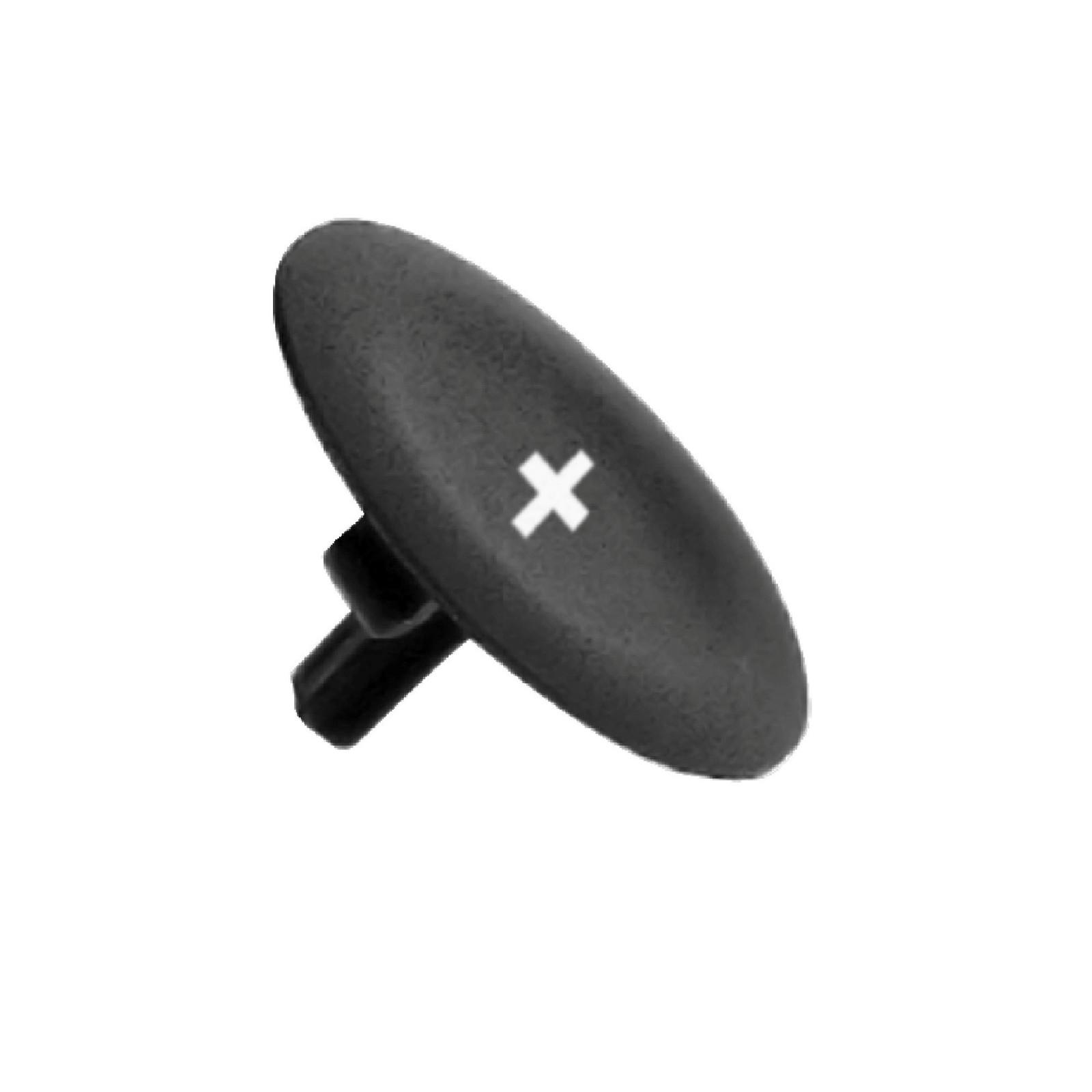 Cap for push button head, Harmony XB4, plastic, black, 22mm, white marked +