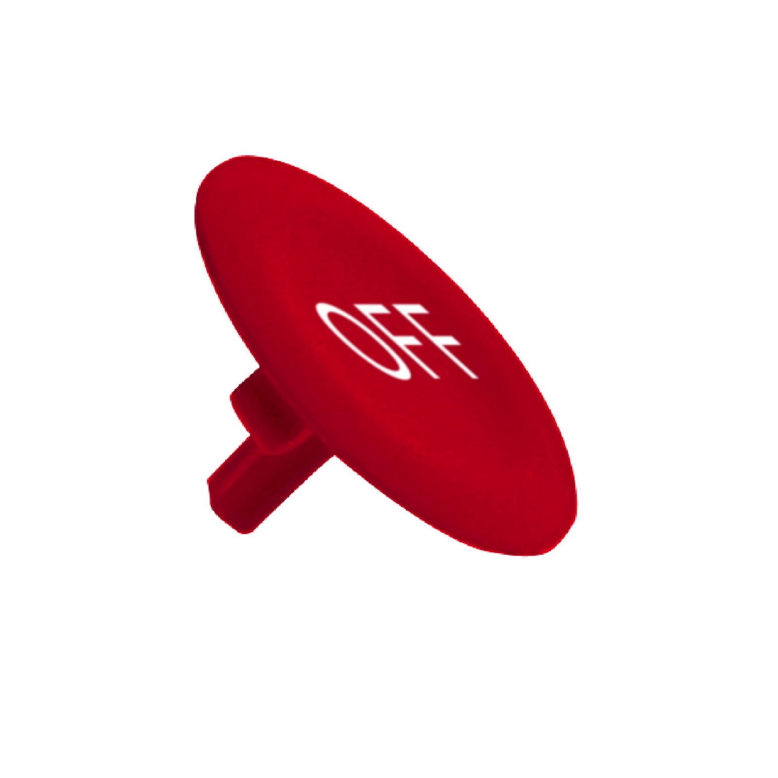 red cap marked OFF for circular pushbutton Ø22