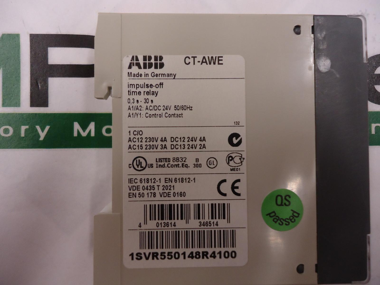 CT-AWE Time relay, impulse-OFF 1c/o, 0.3-30s, 24VAC/DC