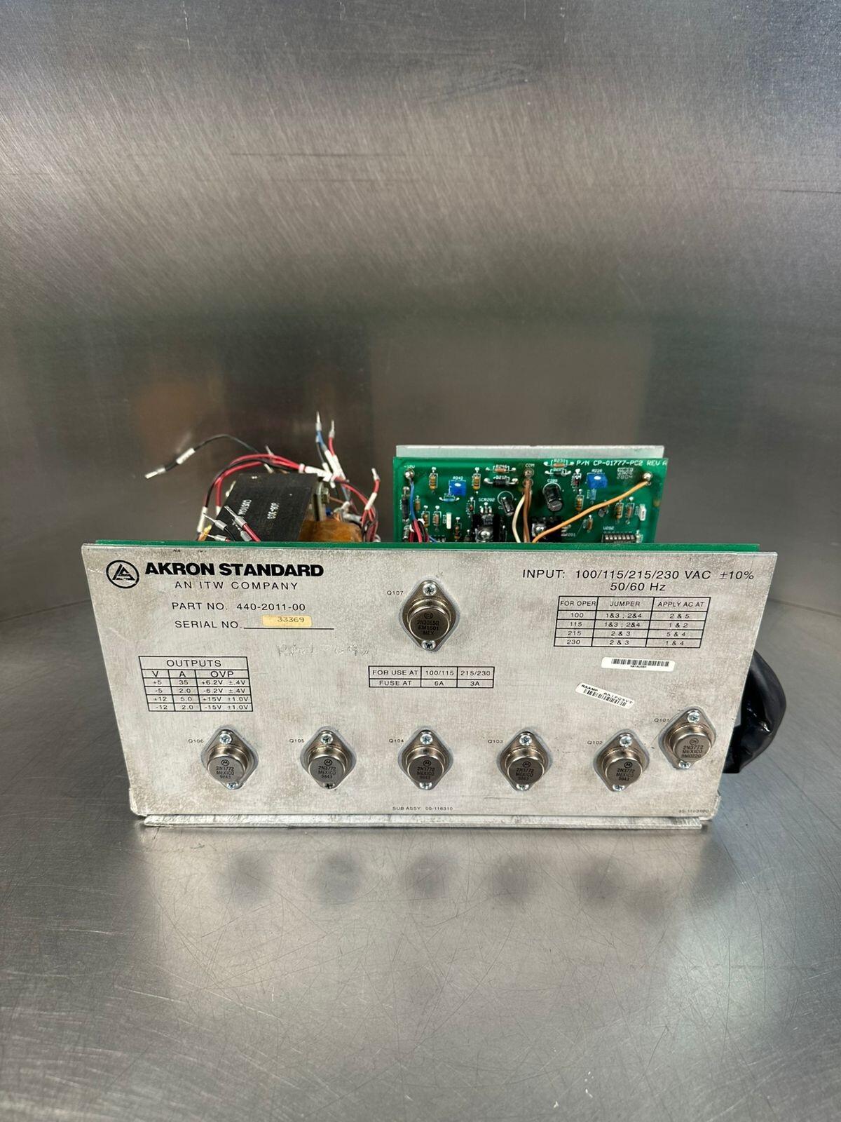 Standard 440-2011-00 Input 100/115/215/230 VAC 50/60Hz 9.5.5)