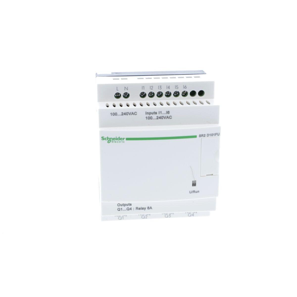 compact smart relay, Zelio Logic SR2 SR3, 10 IO, 100 to 240V AC, no clock, no display