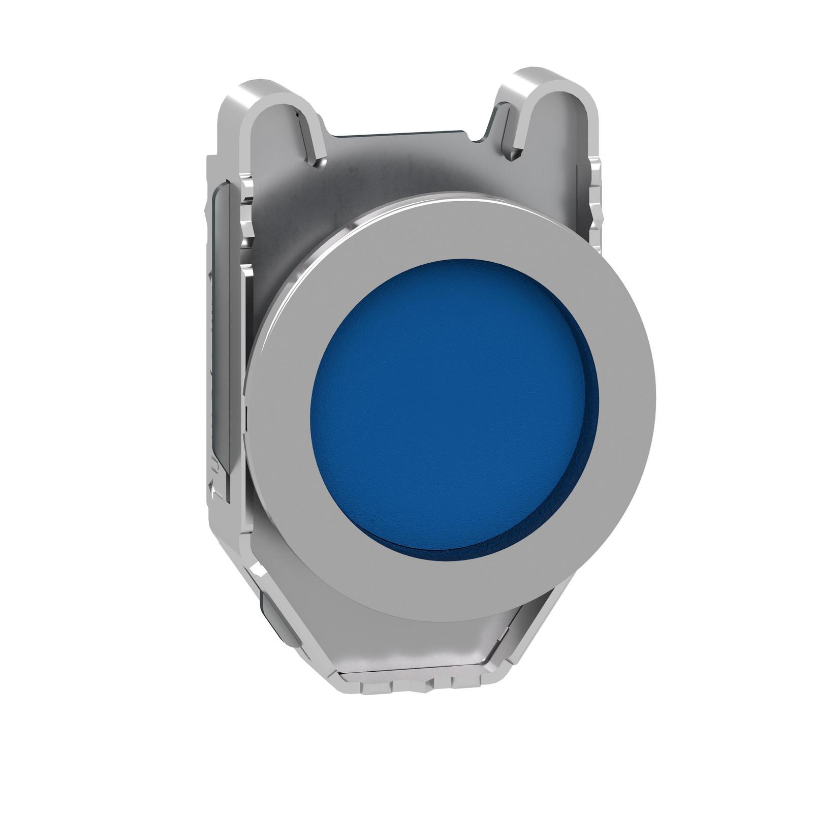 Head for non illuminated push button, Harmony XB4, flush mounted blue pushbutton recessed