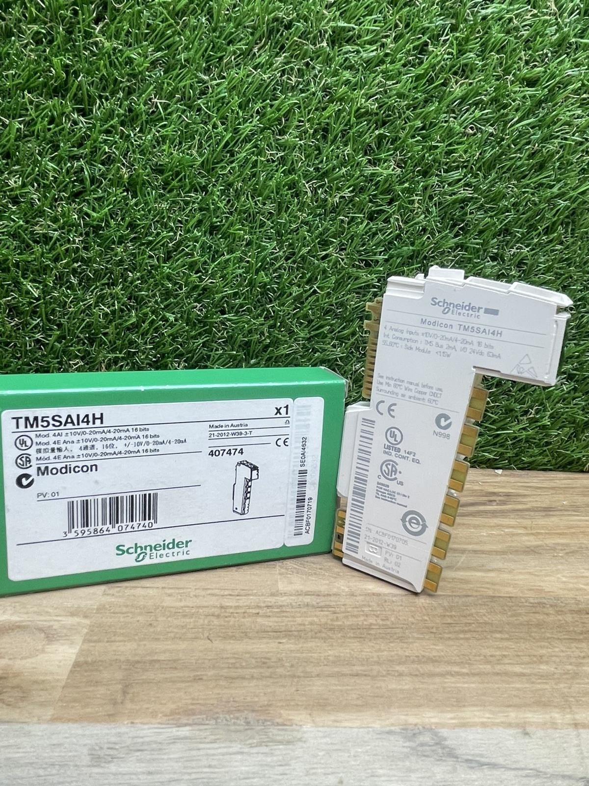 analog input module, Modicon TM5, 4I, +/-10V, 0 to 20mA, 16bits