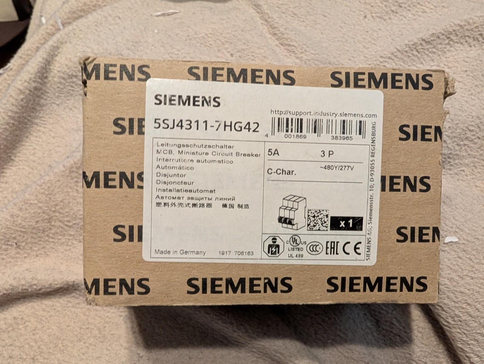 MCB 5SJ4 3P 480/277 5A 10K C-TRIP