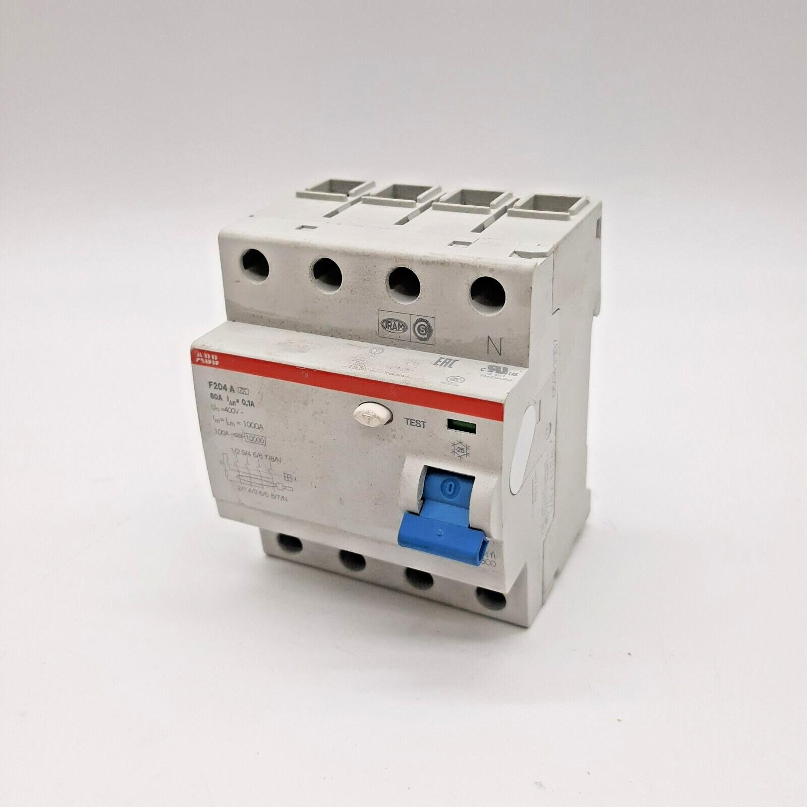 F204 A-80/0.1 Residual Current Circuit Breaker 4P A type 100 mA