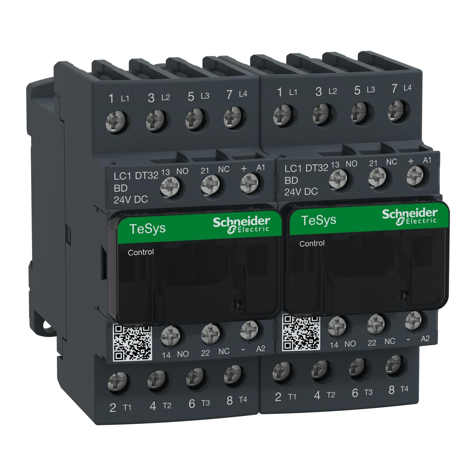 TeSys Deca changeover contactor - 4P(4 NO) - AC-1 - <= 440 V 32 A - 24 V DC coil