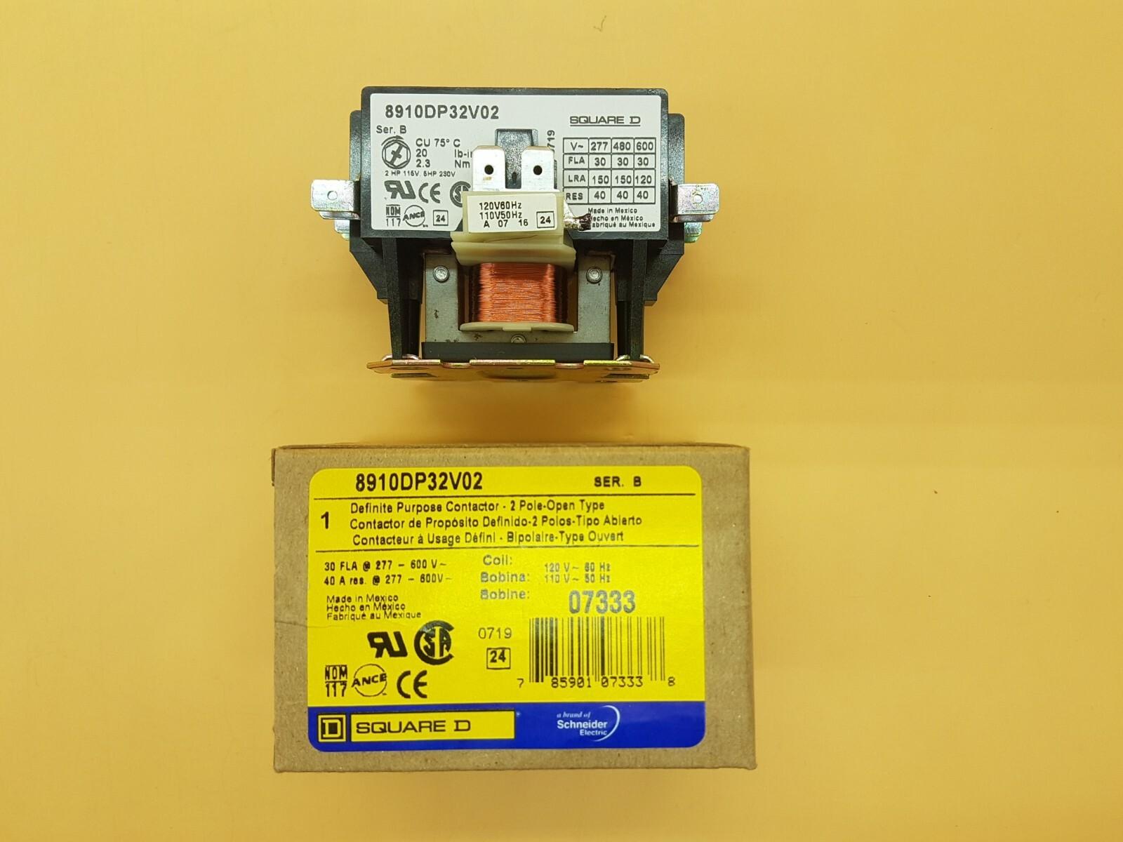Contactor, Definite Purpose, 30A, 2 pole, 110/120VAC 50/60Hz coil, open