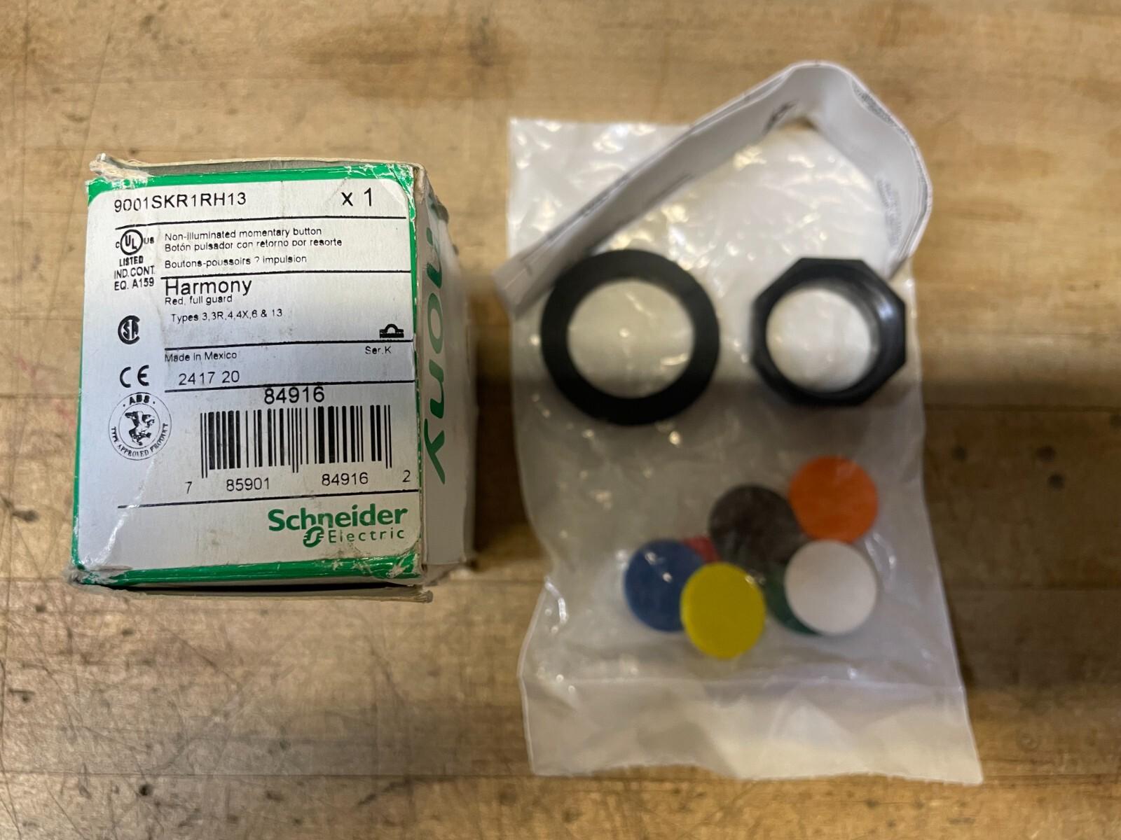 Push button, Harmony 9001SK, plastic, flush, red, 30mm, spring return, 1 C/O
