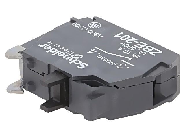 Single contact block, Harmony XB4, silver alloy, screw clamp terminal, early make 1NO