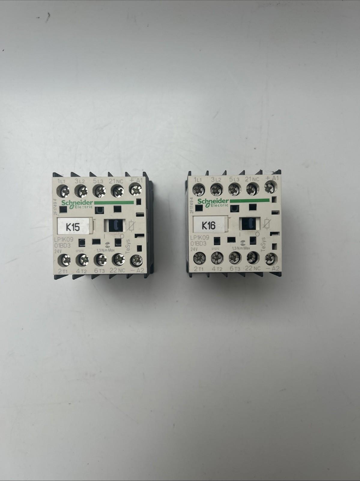 Contactor, TeSys K, 3P, AC-3, lt or eq to 440V, 9A, 1 NC aux, 24VDC coil
