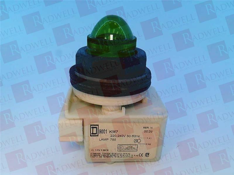 Pilot light, Harmony 9001SK, plastic, polycarbonate, domed, green, 30mm, 220-240V