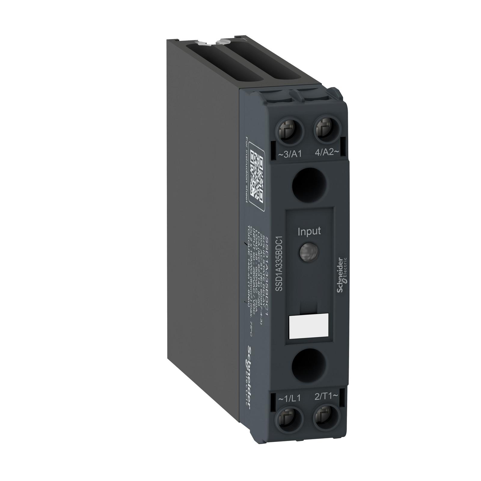 DIN rail mount relay, Harmony Solid State Relays, 30A, DC switching, input 4 to 32V DC, output 1 to 150V DC