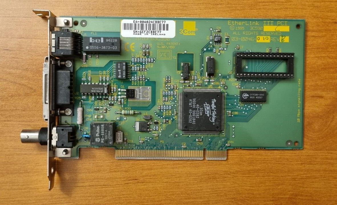 Carte Réseau Carte 3C590C Etherlink III RJ-45 AUI BNC