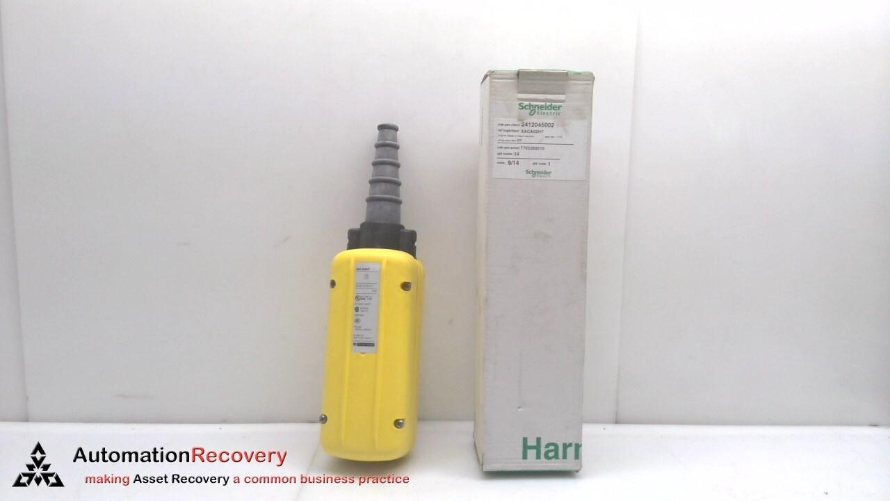 Empty pendant control station, Harmony XAC, plastic, yellow, 2 cut outs, UL CSA certified
