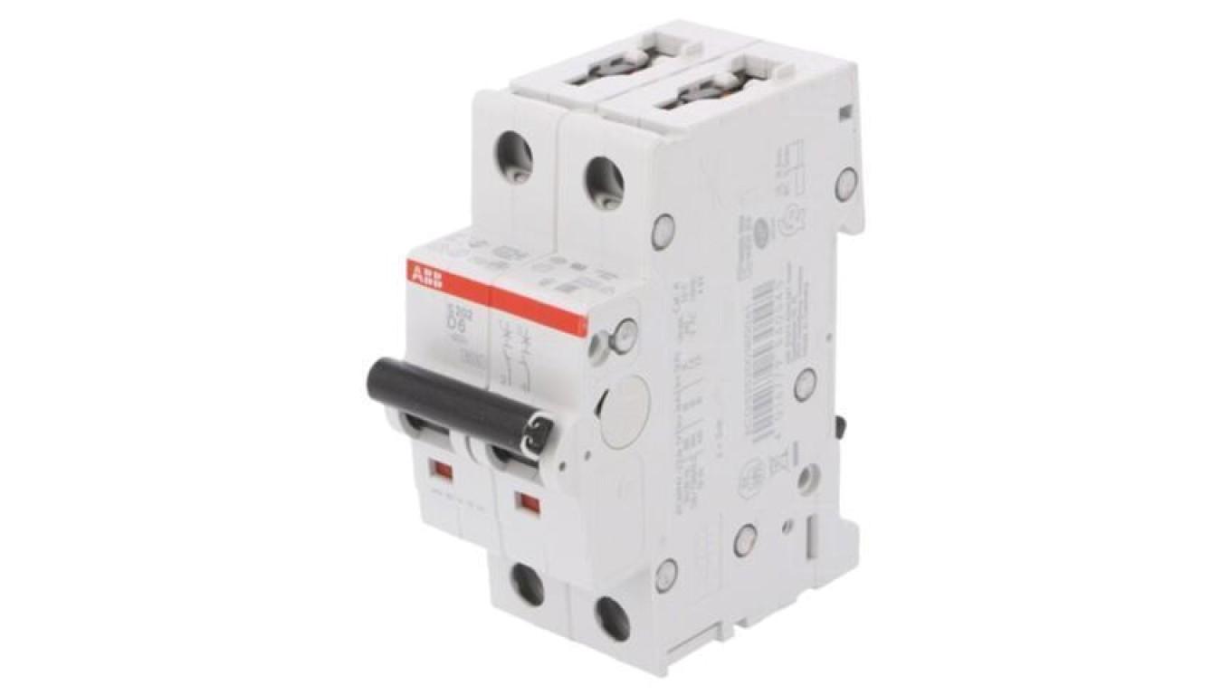S202-D6 Miniature Circuit Breaker - 2P - D - 6 A