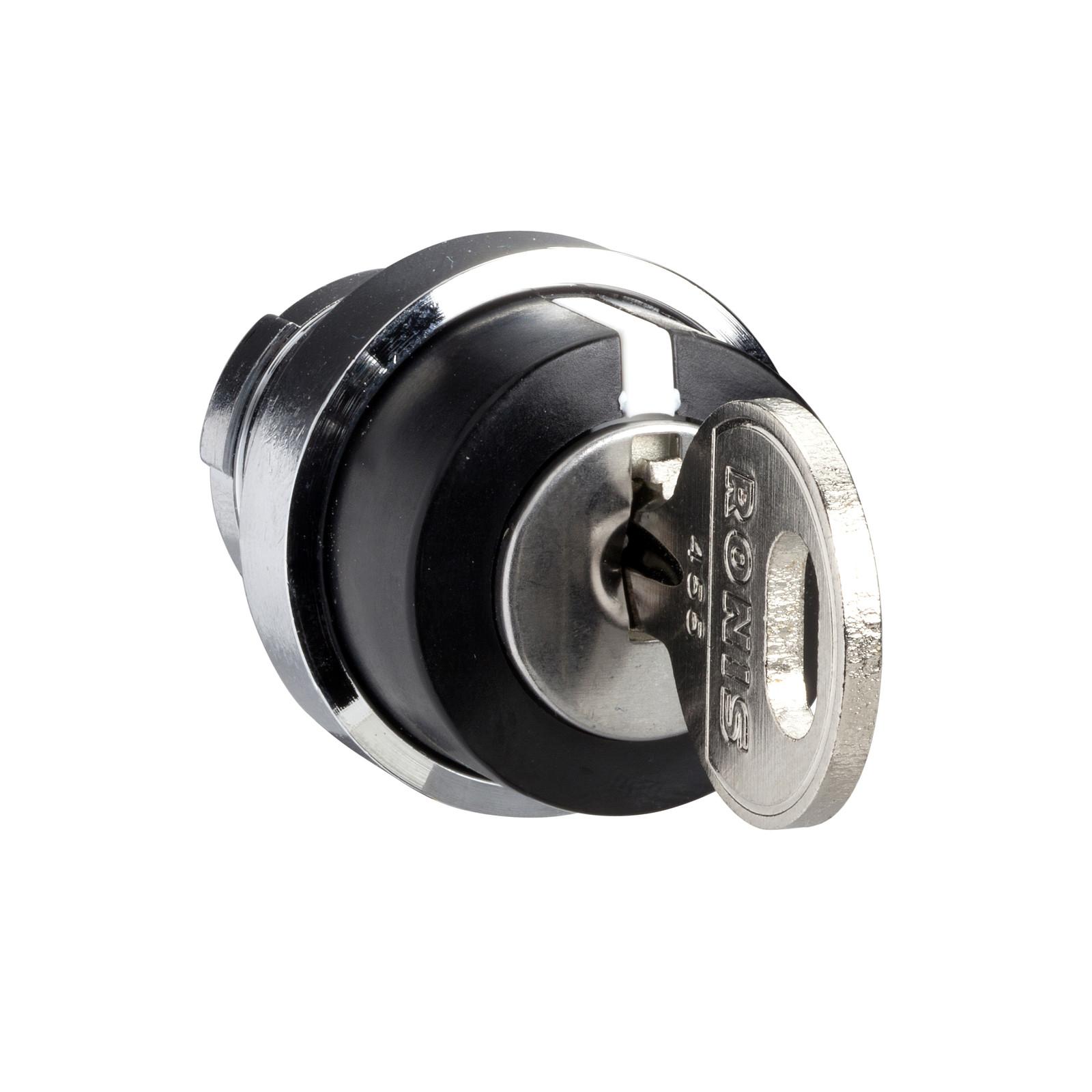 Cam switch operating head, Harmony K, Ø 22mm, metal, circular Ø 29mm, key operated 90°, Ronis 455