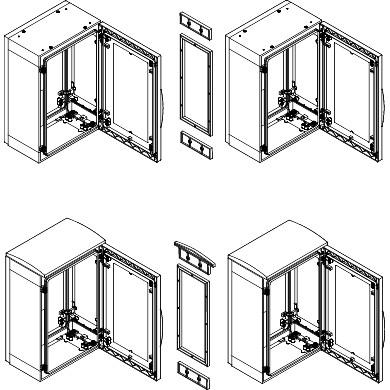 Horizontal coupling kit for PLA enclosure H1500xD620 mm - 15 mm - IP55 coupling