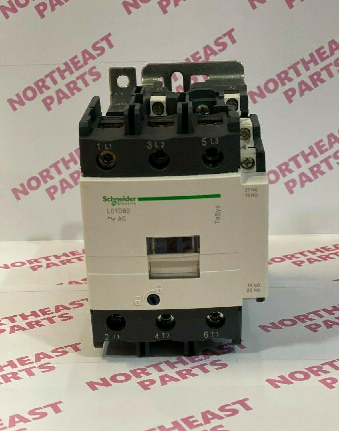 IEC contactor, TeSys D, nonreversing, 50A, 40HP at 480VAC, up to 100kA SCCR, 3 phase, 3 NO, 240VAC 60Hz coil, open