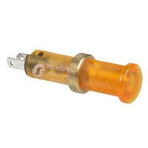 Pilot light, Harmony XVL, plastic, yellow, 8mm, covered LED, faston connectors, 24V DC