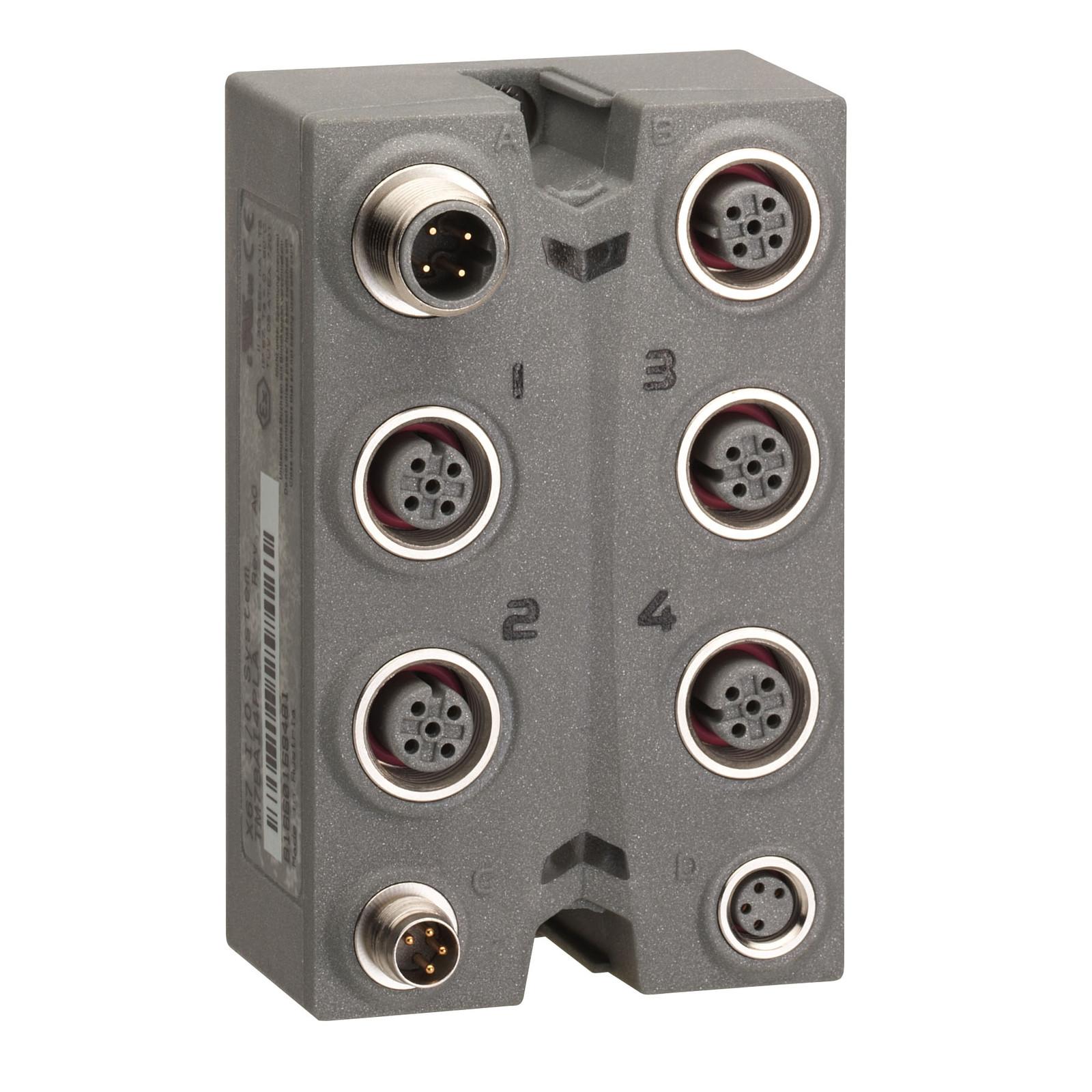 Analog I/O expansion block, Modicon TM7, IP67, 2 AI/2AO, 0 20 mA, M12 connector