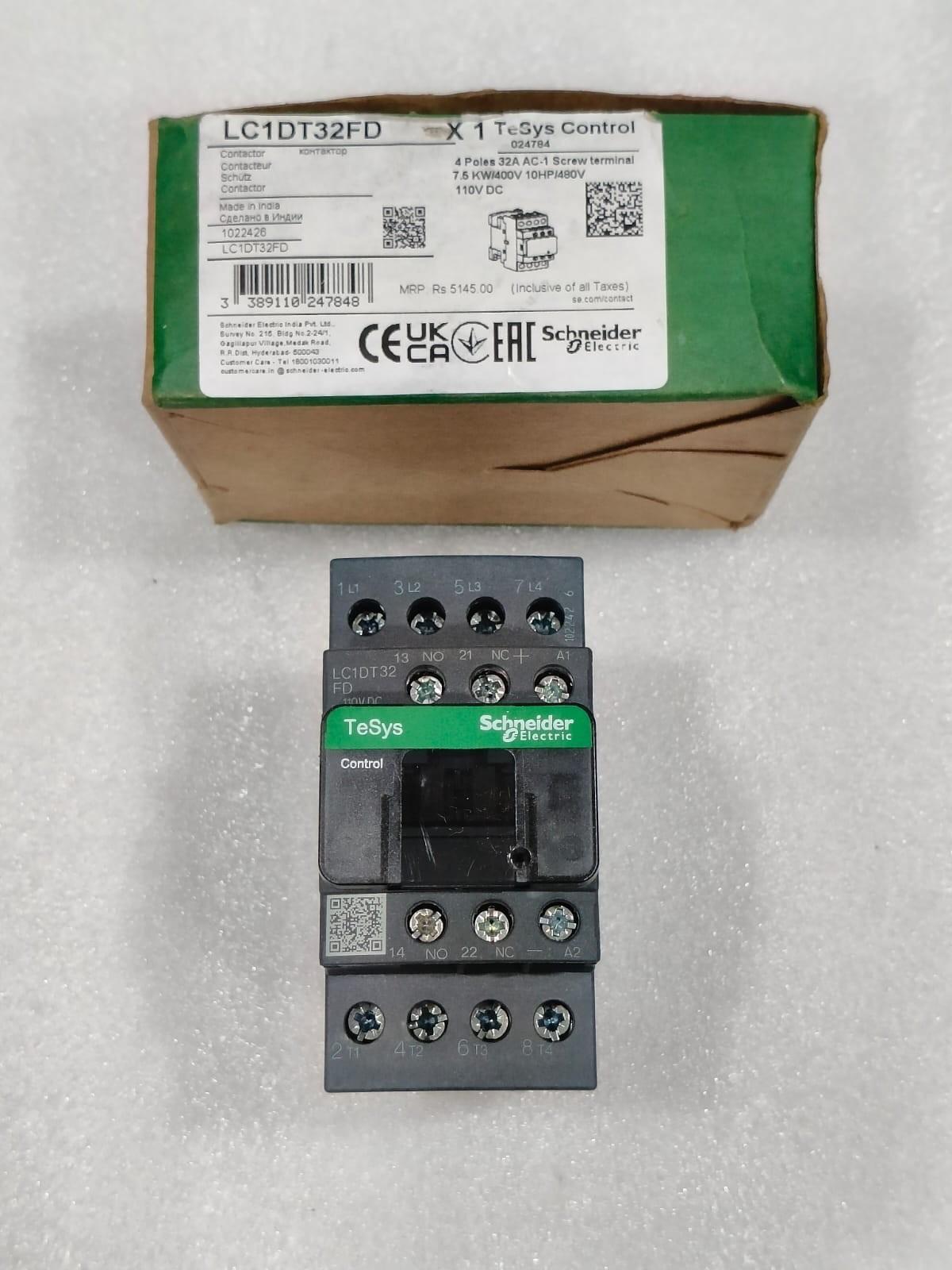 LC1DT32FD TESYS CONTACTOR 32amp 4pole110V DC