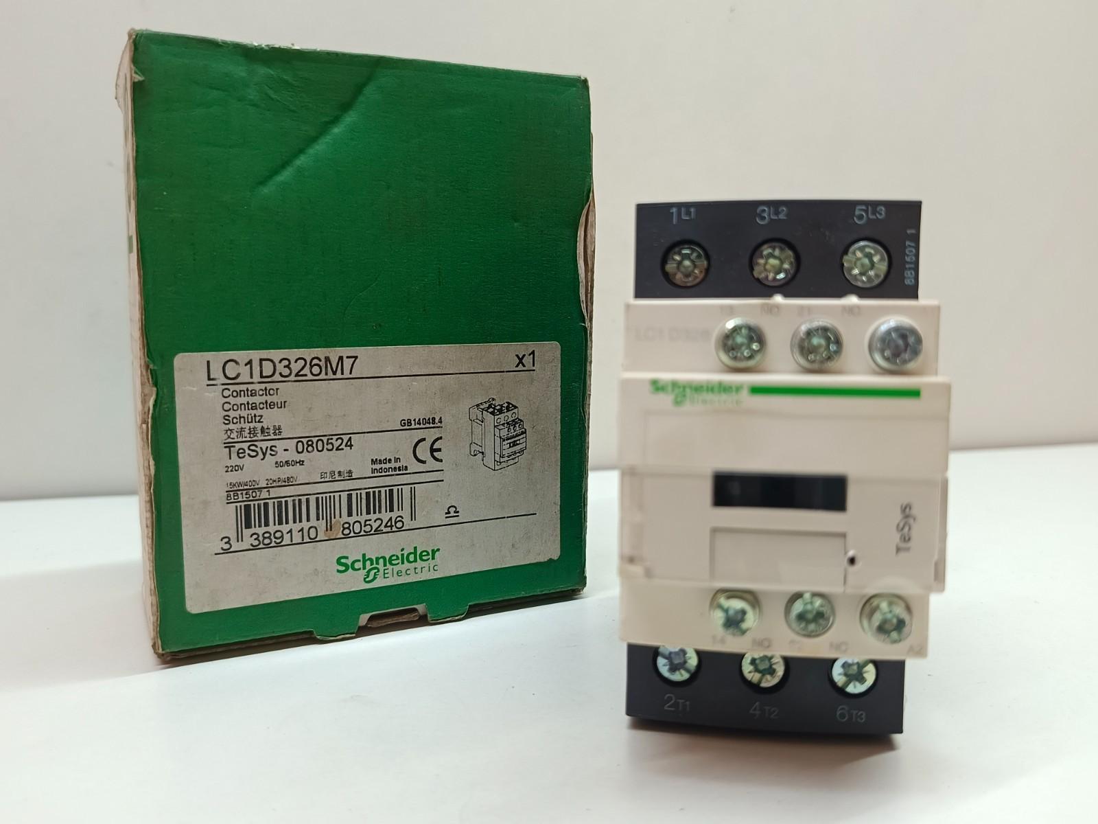 IEC contactor, TeSys Deca, nonreversing, 32A, 20HP at 480VAC, 3 phase, 3 pole, 3 NO, 220VAC 50/60Hz coil, open style