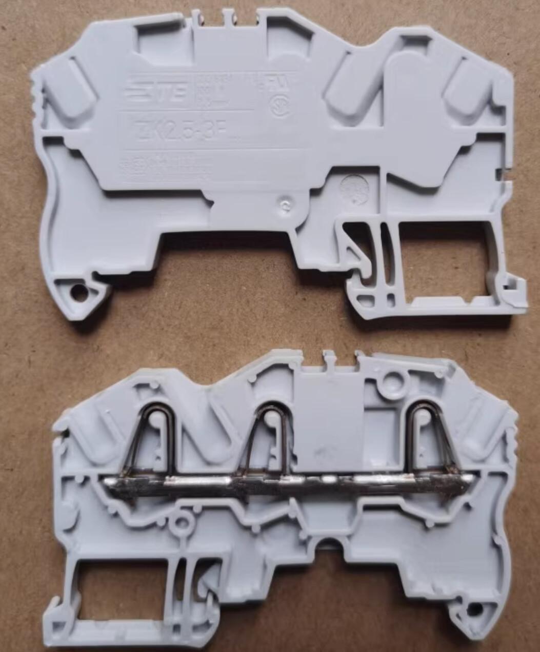 ZK2.5-3P PI-Spring clamp Terminal Block - Feed-through - Grey