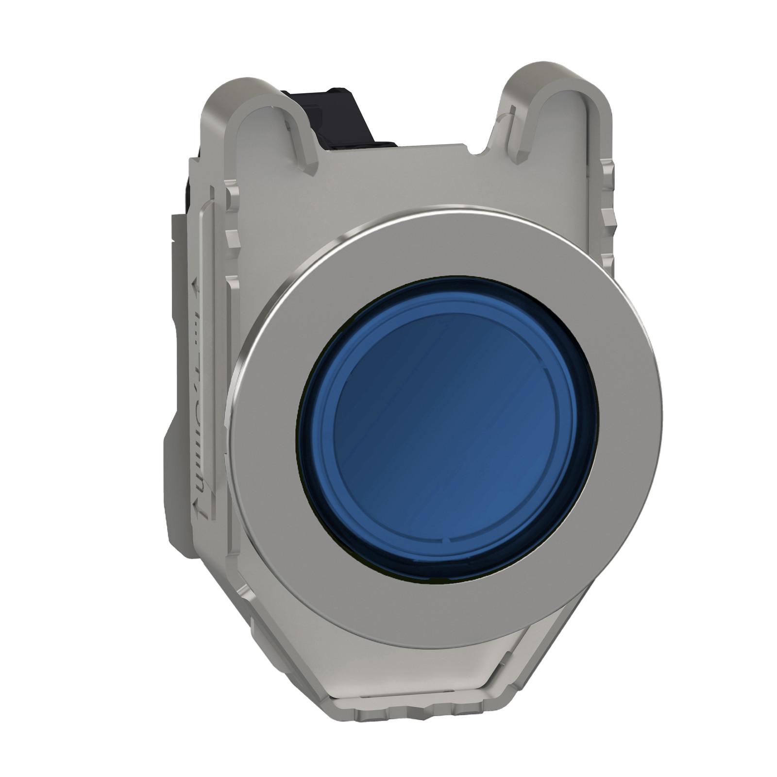 Pilot light, Harmony XB4,metal, blue flush mounted, 30mm, universal LED, plain lens, 230...240V AC