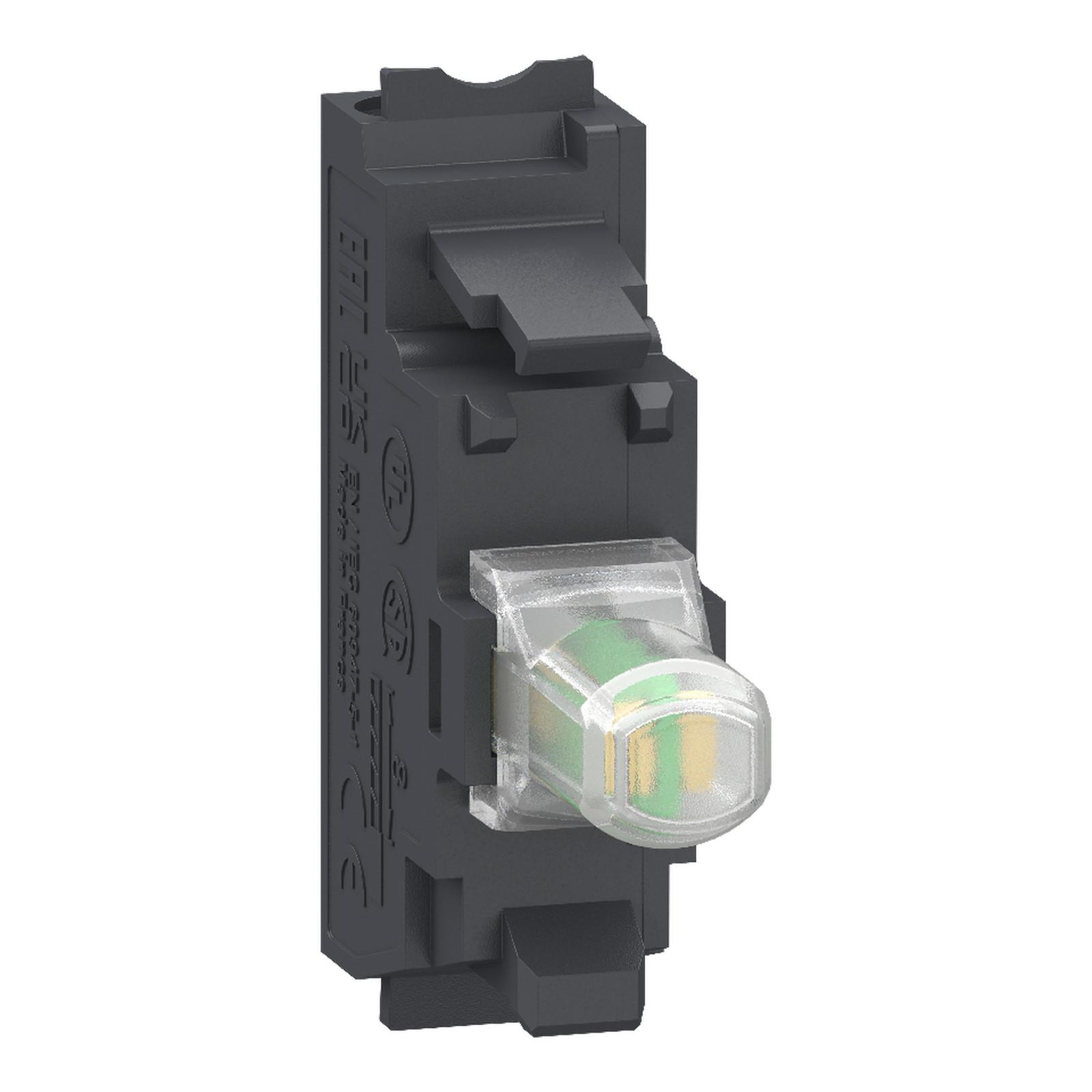 Light block, Harmony XB4, Harmony XB5, for head 22mm, universal LED, 230…240 V AC, compact push in terminals
