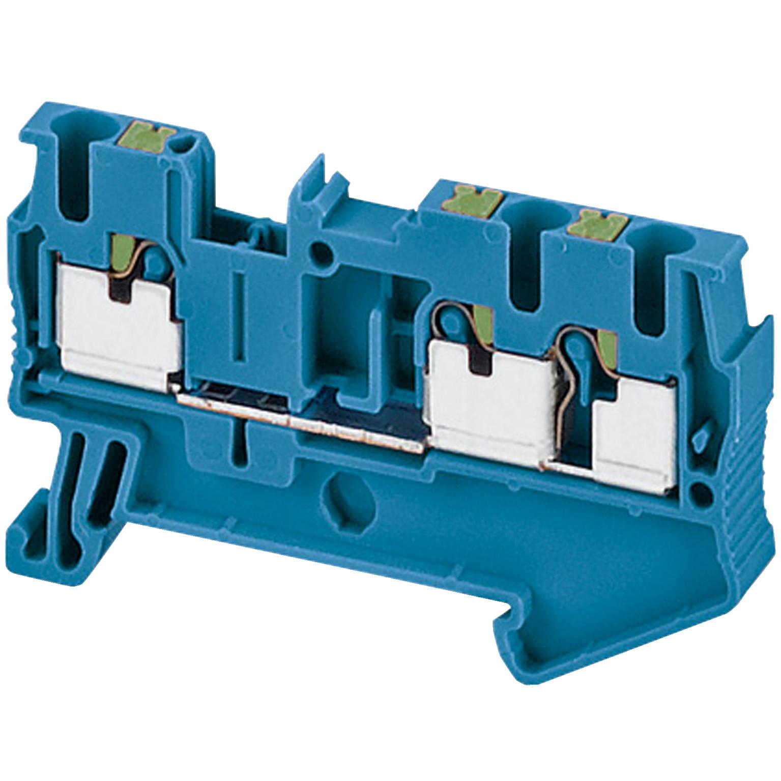 Terminal block, Linergy TR, push-in type, feed through, 3 points, 2.5mm², blue, set of 50