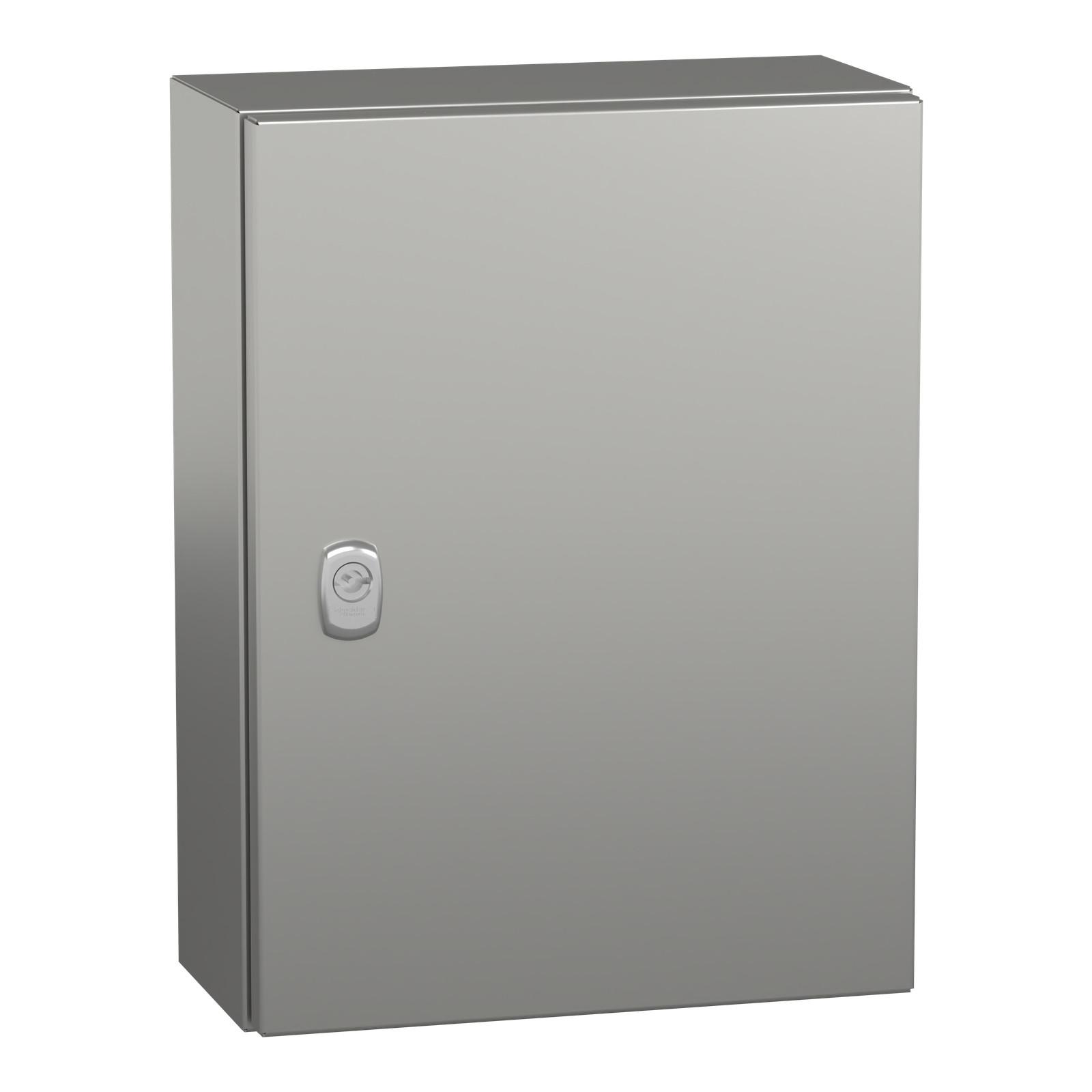 Wall mounted enclosure, Spacial S3X, stainless steel 316L, plain door, 400x300x150mm, IP66