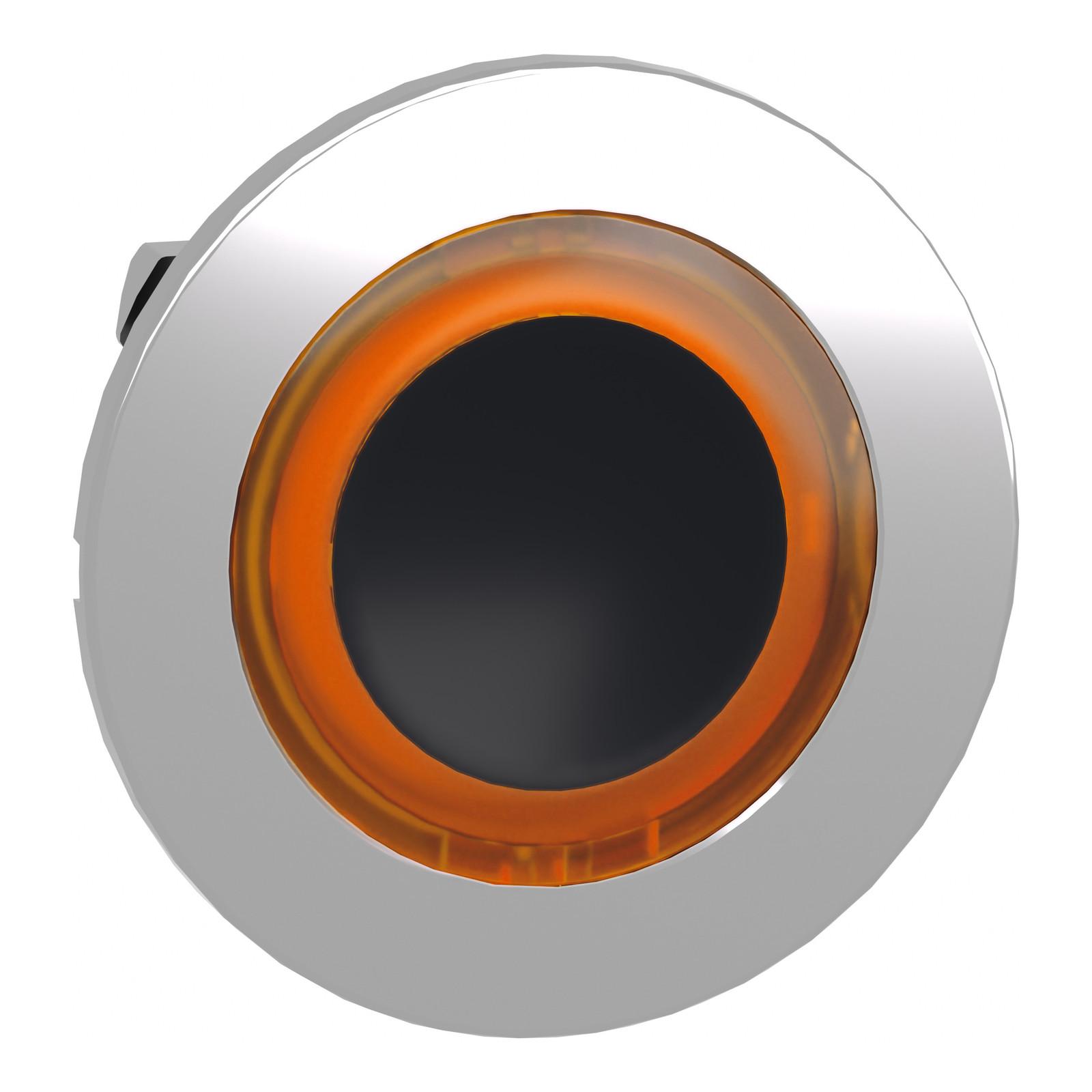 Head for illuminated push button, Harmony XB4, plastic, orange flush, 30mm, universal LED, illuminated ring
