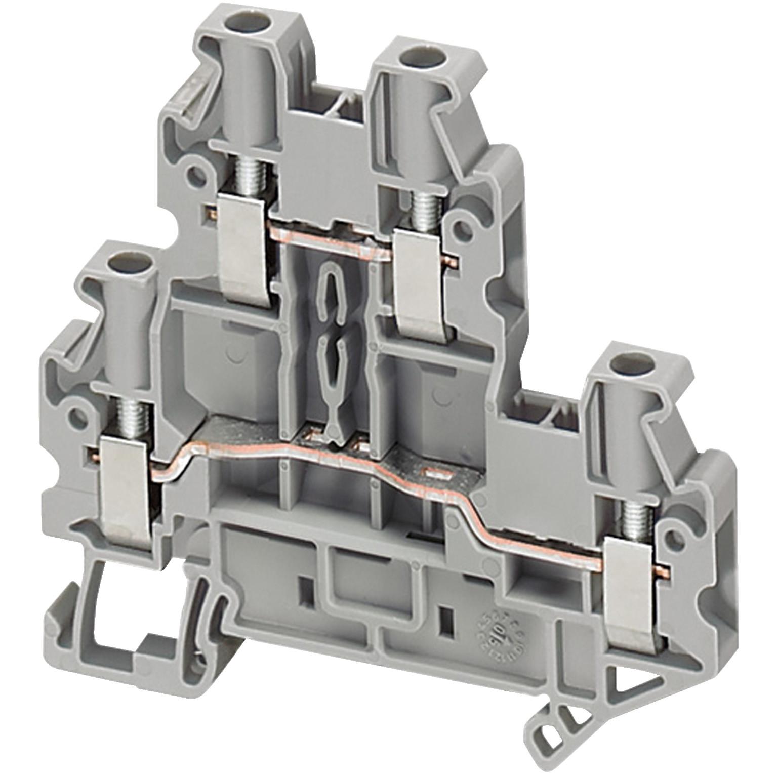 SCREW TERMINAL, FEED THROUGH, 4 POINTS, 4MMÂ² , GREY