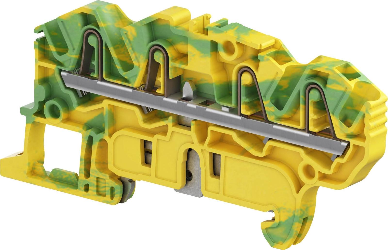 ZK2.5-PE-4P PI-Spring clamp Terminal Block - Ground - Green Yellow