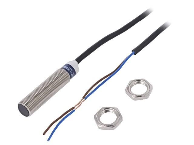 inductive sensor, XS6, M12, L53 mm, brass, Sensing 4 mm, 24 to 240 VAC/DC, 2 meter cable