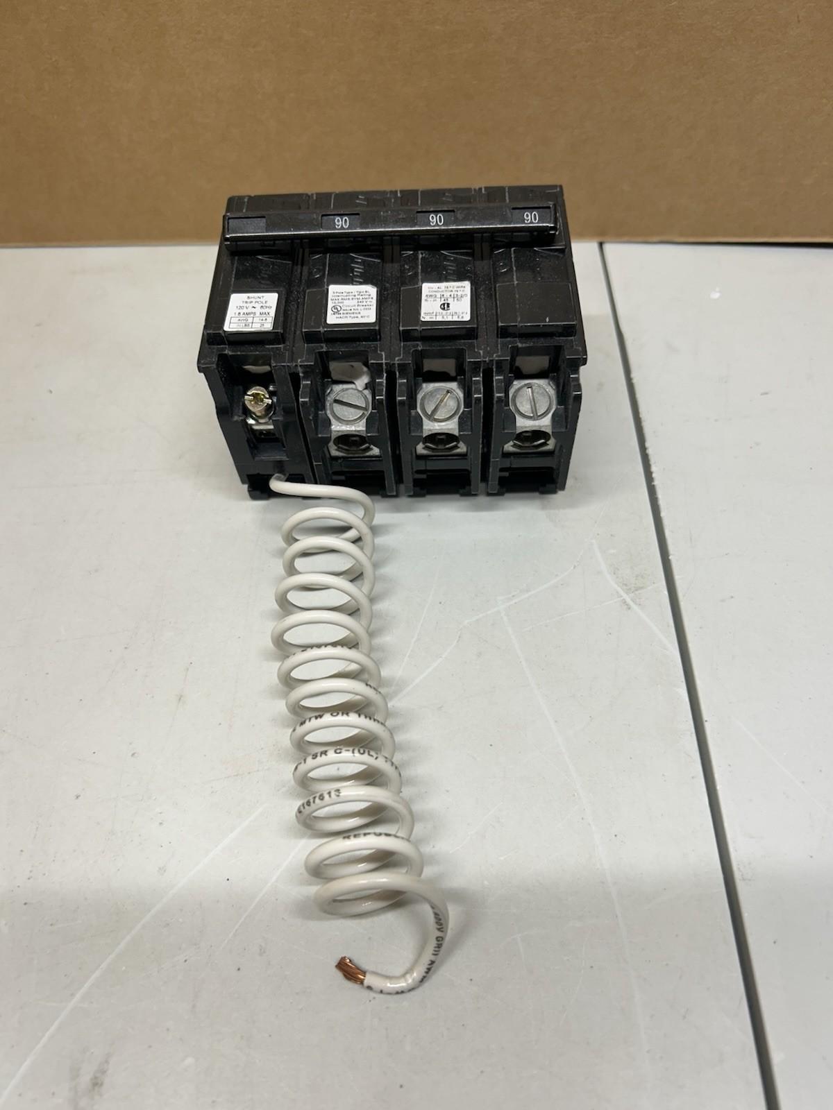 BREAKER 90A 3P 240V 10K BL 120V SHUNT