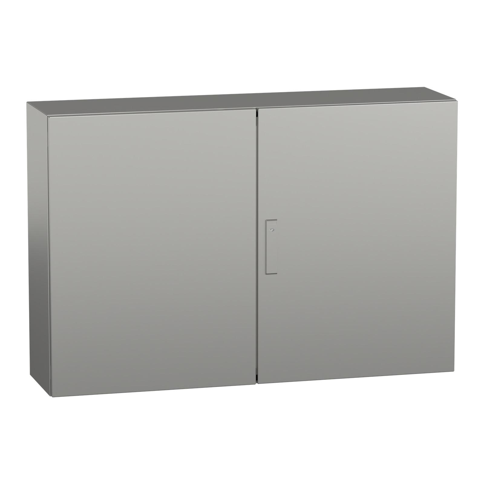 Wall mounted enclosure, Spacial S3X, stainless steel 304L, double plain door, 800x1200x300mm, IP55
