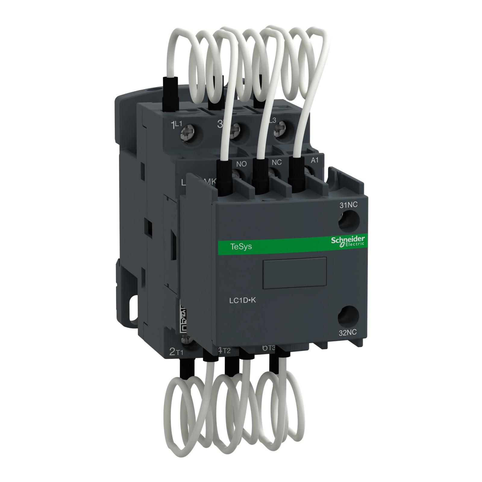 Capacitor contactor, TeSys Deca, 25 kVAR at 400 V/50 Hz, coil 400 V AC 50/60 Hz