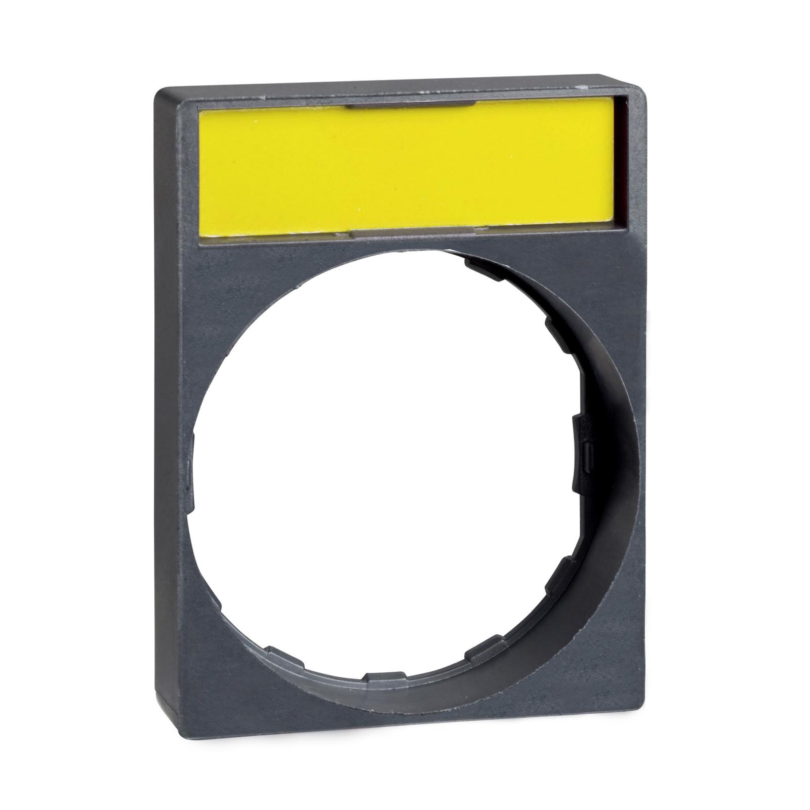 Legend holder, Harmony XB4, 30 x 40mm, for flush, plastic, grey, 8 x 27mm white blank legend, unmarked