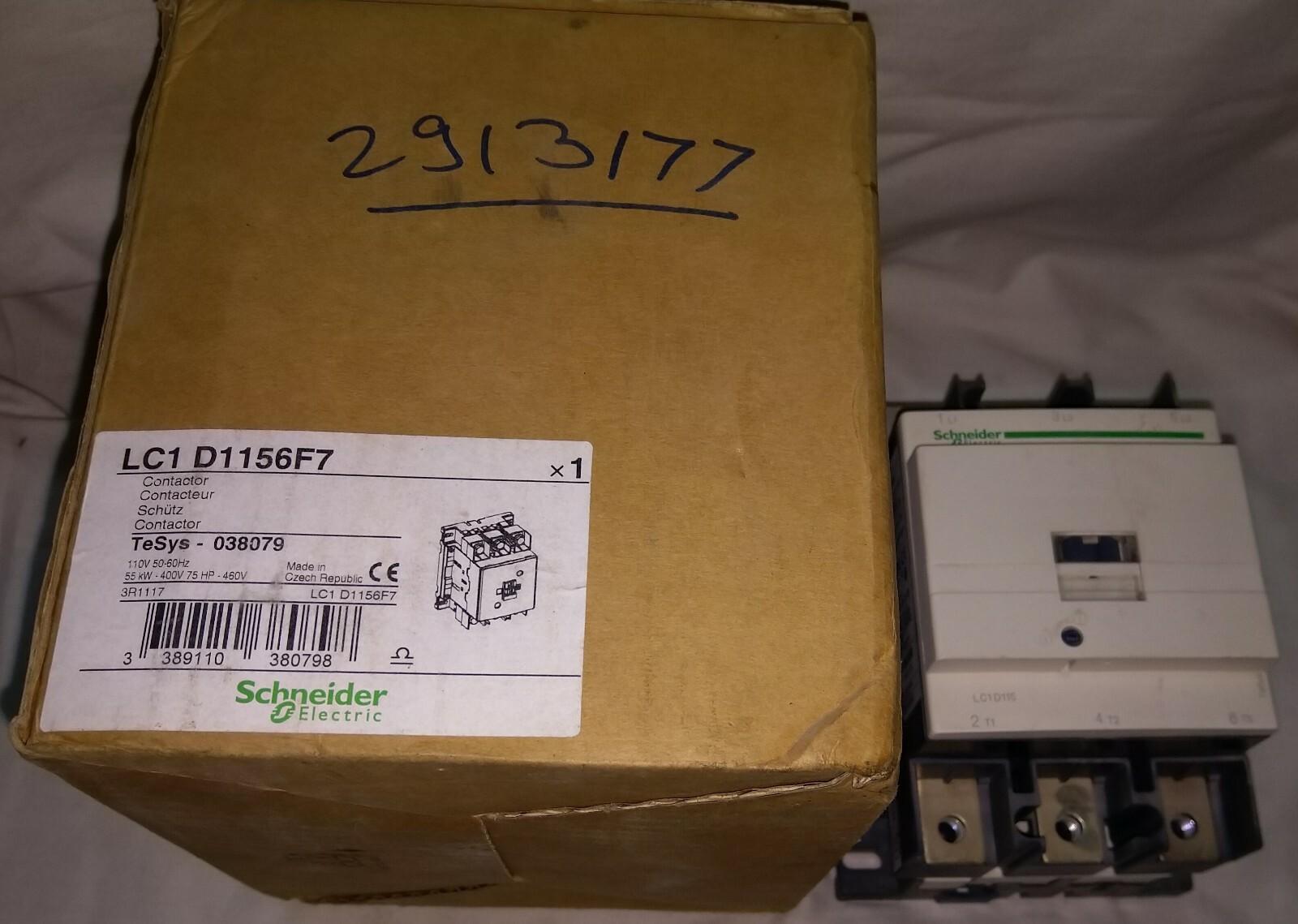 IEC contactor, TeSys Deca, nonreversing, 115A, 75HP at 480VAC, 3 phase, 3 pole, 3 NO, 110VAC 50/60Hz coil, open style