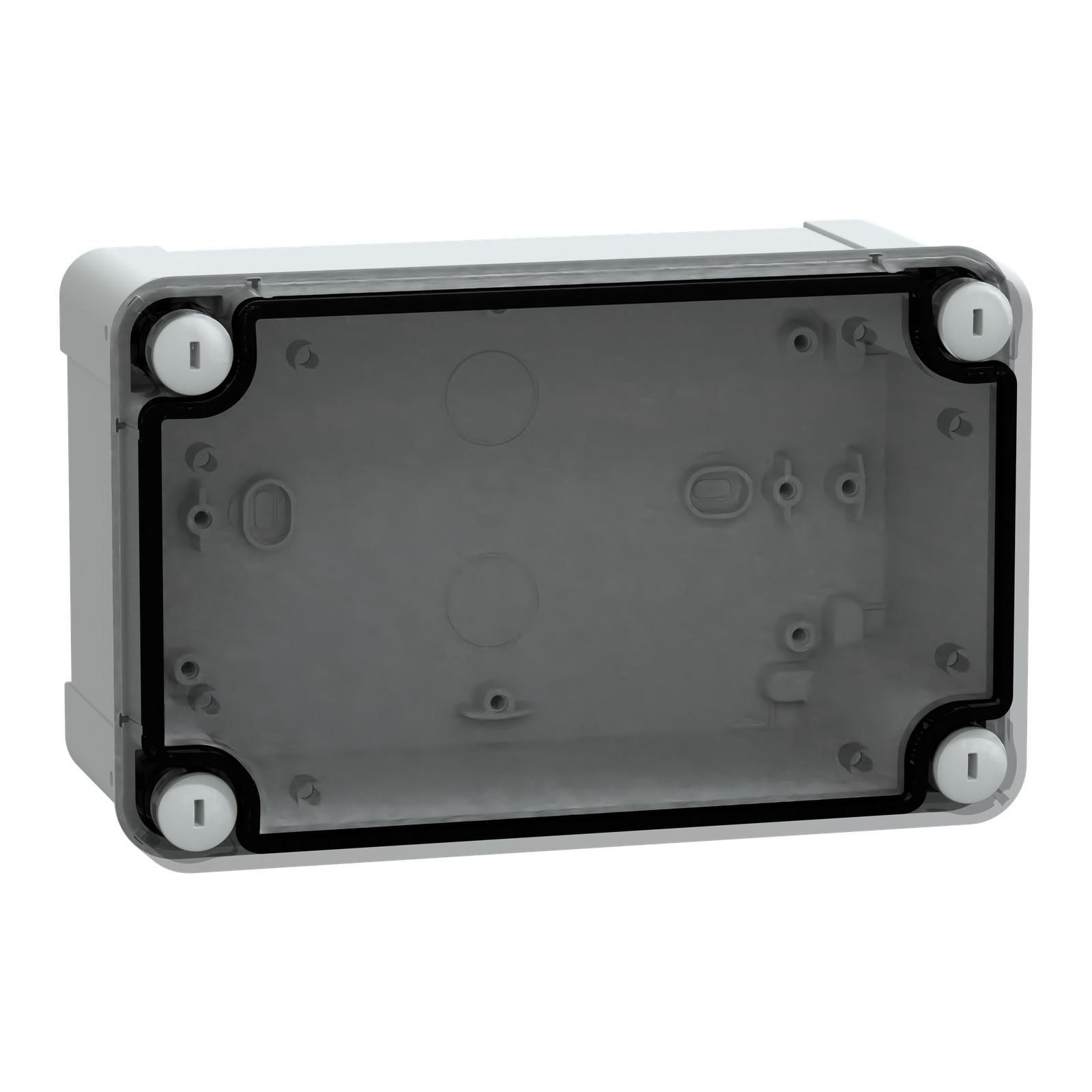 ABS box IP66 IK07 RAL7035 Int.H175W105D80 Ext.H191W121D87 Transp.cover H20