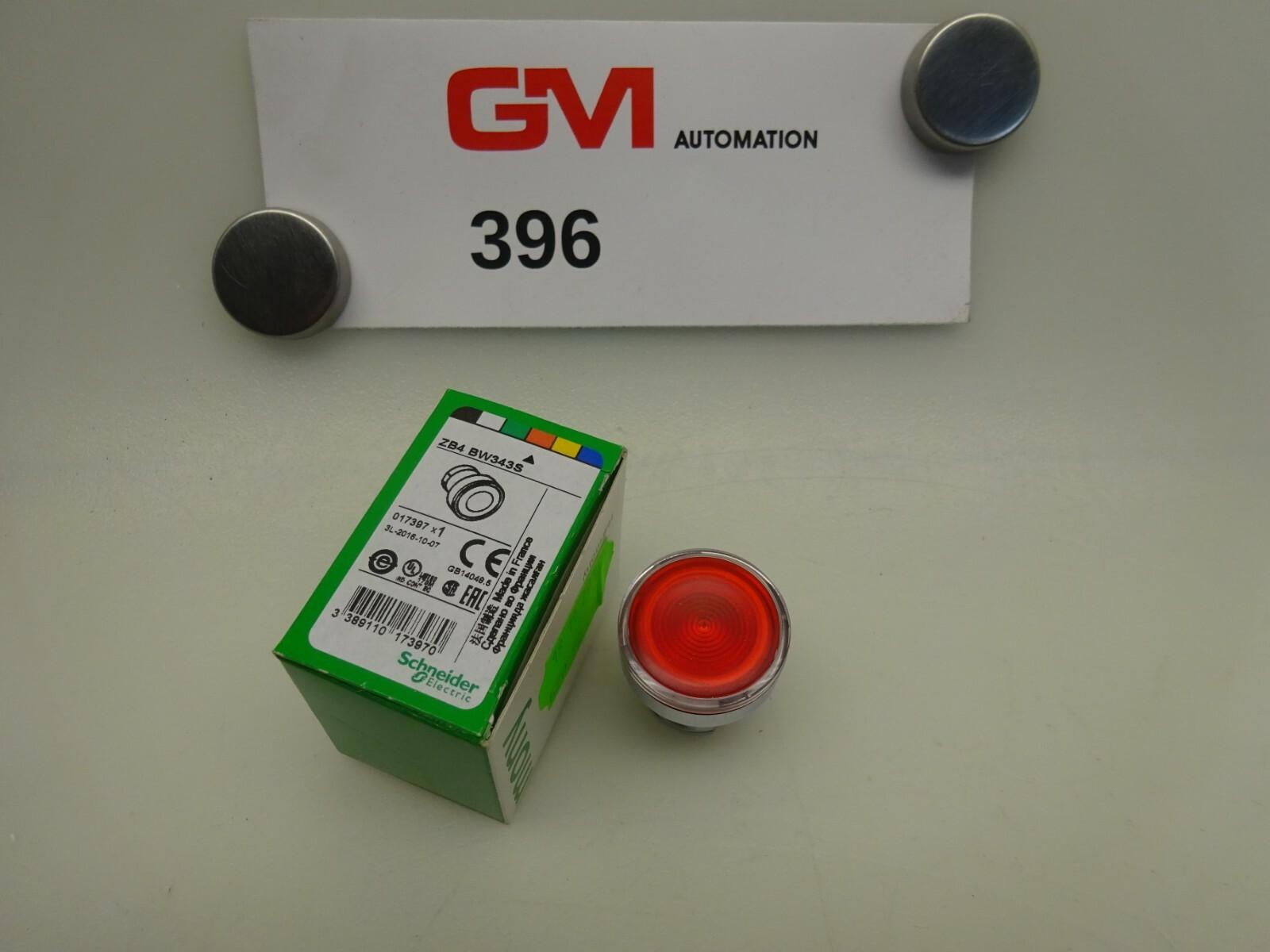 Head for illuminated push button, Harmony XB4, metal, red flush, 22mm, universal LED, spring return, grooved lens